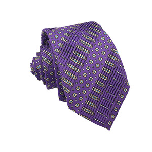 Corbata drapeada con patrón circular gris azul <span class=keywords><strong>Corbatas</strong></span> plisadas de poliéster impresas - Product Image 2