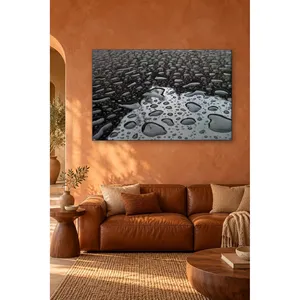 Gouttes d'eau Fida sur toile noire imprimée - Product Image 5