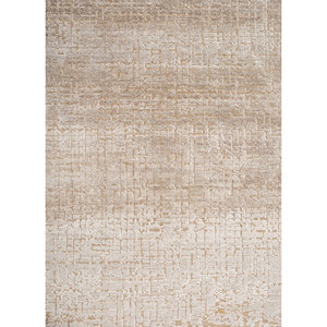 Tapis Entropy en laine et soie de bambou noué à la main, couleur ivoire, modèle rectangulaire pour sol domestique, épaisseur 10 mm, fait main, abstrait, pour couloir AKWB-3595 - Product Image 3