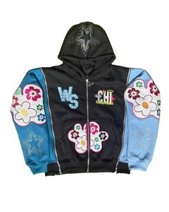 New Arrival Heavyweight High-Quality <b>Material</b> <b>Embroidery</b> Patch Streetwear Customized Logo Three Zipper Hoodies - Product Image 1