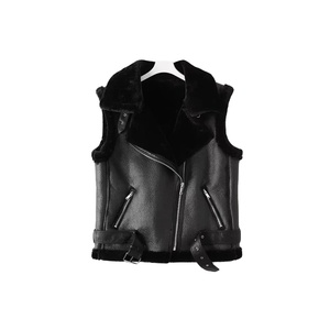 Chaleco de moda de cuero auténtico de alta calidad, chalecos de diseño elegante con corte de piel de oveja auténtica transpirable personalizado para mujer - Product Image 1