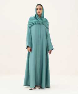 Robe classique arabe du Moyen-Orient, Dubaï, Émirats, Abaya noire, vêtements musulmans, couleur unie, broderie, kaftan iranien, Abaya - Product Image 2