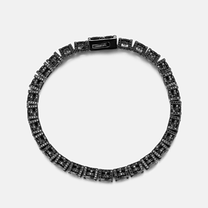 Pulsera de Tenis con Dijes de Oro Amarillo de Moda con Incrustaciones de Micro Pavé, Estilo Hip Hop para Regalo - Product Image 1