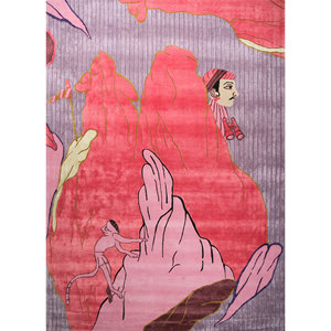 Jaipur Wunderkammer Large Area Hand Tufted Wool Viscose Rug Pink Purple <b>Top</b>-9058-for Living Room Decorations New Novelty Pattern - Product Image 1