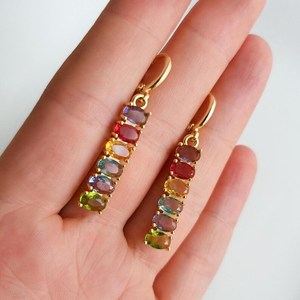 Pendientes Colgantes de Plata de Ley 925 con Circonitas y Baño de Oro/Rodio, Diseño Vintage y Lindo para Regalo de Fiesta - Product Image 3