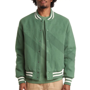 Veste universitaire à col montant pour hommes légers de qualité supérieure en toile de coupe régulière durable avec patchs et logos personnalisés respirant hiver - Product Image 1