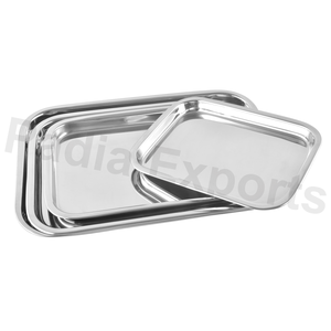 Plateau Mithai Plateau rectangulaire écologique durable avec poignée à tige Design unique Plat ou assiette technique poli - Product Image 1