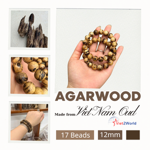 Handmade 12mm Agarwood Wood <b>Beads</b> <b>Bracelet</b> for Women and <b>Men</b> Vietnam-Made Buddhism Prayer Jewelry by Viet Nam Agarwood - Product Image 6