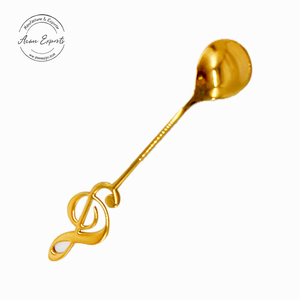 Cuchara de estrella elegante para revolver y servir con mango retorcido Diseño chapado en oro duradero - Product Image 6