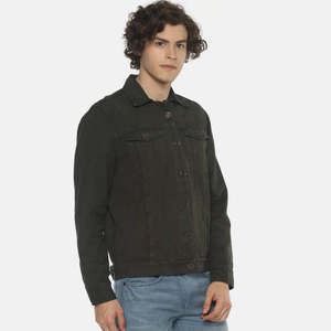 Veste en jean décontractée pour homme, streetwear, jean d'hiver chaud, surdimensionnée, boutonnée avec col rabattu, veste en jean OEM - Product Image 3