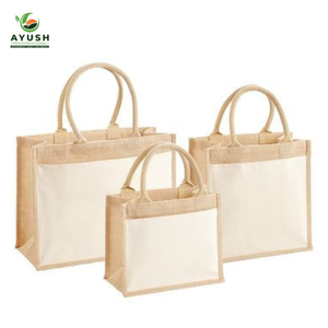 Bolsa de compras ecológica de yute con algodón incorporado para tiendas de comestibles y centros comerciales - Product Image 5