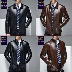 Hot 2026 modèle hommes femmes vêtements en cuir veste nouvelle mode hommes veste en cuir coupe-vent en cuir veste 2025 - Product Image 3