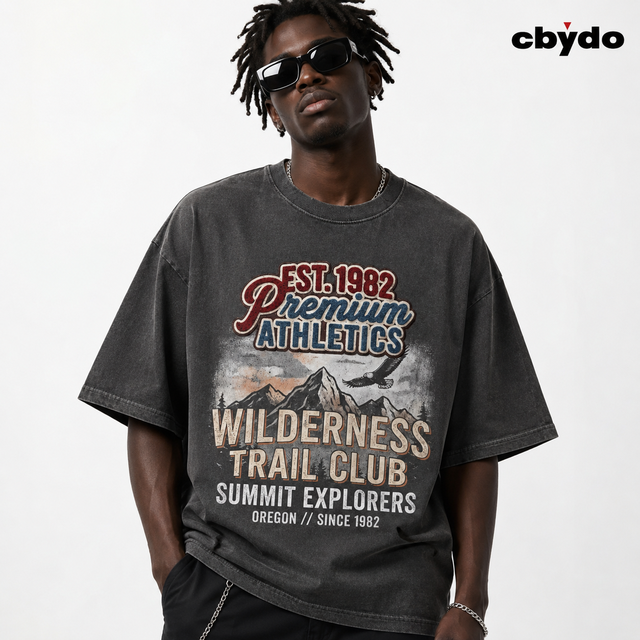 Cbydo Custom Vintage Washed Heavyweight Cotton T-Shirt Retro Streetwear Personalized Tshirt Clothing Manufacturers Custom Logo