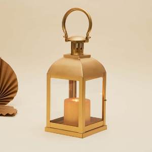 Gold Coated Metal and Glass <b>Moroccan</b> <b>Lanterns</b> For Home And Wedding Tabletop Lighting Decoration Candle <b>Lanterns</b> - Product Image 1