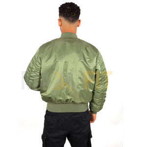 2025 nouveauté hommes décontracté Bomber veste personnalisé de haute qualité Style collège avec col montant toile tissu haut Design - Product Image 2