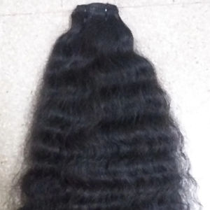 Extensiones de trama de cabello Remy indio sin procesar puro Textura profunda frontal Estilos de rizos de onda suave Volumen de longitud instantánea - Product Image 1