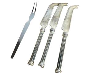 Juego de cuchillos para queso con hoja chapada en plata de acero inoxidable mejor personalizado más vendido al por mayor con mango de madera con forma clavada - Product Image 2