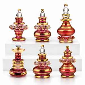 Mini Botellas de Perfume de Vidrio de Lujo, Color Personalizable, Hechas a Mano, Botellas Egipcias para Attar, Decoración Dorada, Diseño Único - Product Image 1