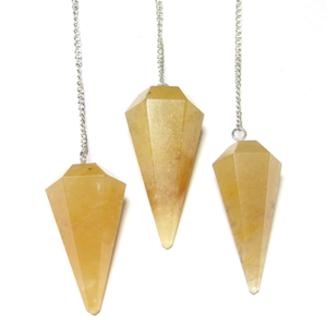 Péndulo de cristal natural Multi piedra preciosa cono facetado péndulo de radiestesia para curación de Reiki péndulos al por mayor para la venta - Product Image 1