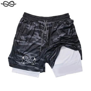 Pantalones cortos de boxeo de moda Gimnasio Deportes Boxers Trunks Double-Deck 2 en 1 Entrenamiento de secado rápido Gimnasio Comfort Fitness Summer Running Shorts - Product Image 2