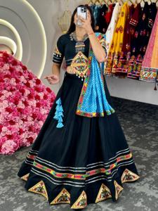 Dandiya ชุดเต้นรำ choli-navratri, เฉพาะอินเดียดั้งเดิม chaniya choli-navratri เครื่องแต่งกายเทศกาล-กระโปรงพิมพ์ลายบล็อกมือ - Product Image 4