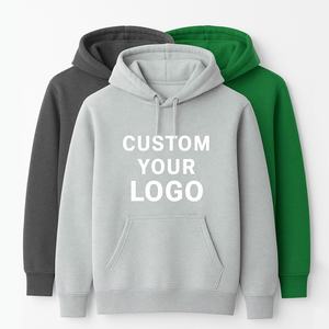 2025 diseño de logotipo personalizado transpirable invierno Sudadera con capucha hombres Casual Color sólido sudadera impresión Digital sublimación sudaderas con capucha - Product Image 2