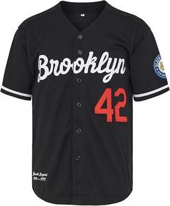 Maillots de baseball brodés Hip Hop pour hommes chemises à manches courtes maillot de baseball à boutons complets respirant fabriqué au Pakistan - Product Image 2