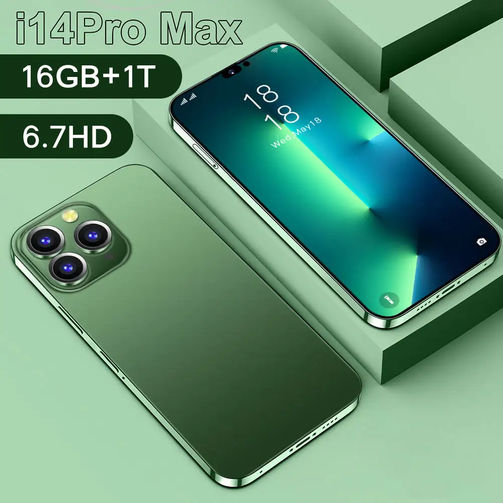 Hot Selling i14 Pro Max 1TB 6.7 Inch Touch Screen Android 5G Mobile Phone With WIFI BT FM GPS Smartphone Cell Phone14