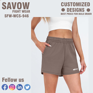 Wholesale Customized Logo Track <b>Short</b> <b>Shorts</b> Fitness Running Breathable Gym Cotton Sweat <b>Shorts</b> for <b>Women</b> - Product Image 4