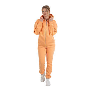 Personnalisable Hiver Solide Sweat À Capuche Jogger Ensemble Femmes Fermeture Éclair À Capuche Col 2pc 100% Coton Polaire - Product Image 1