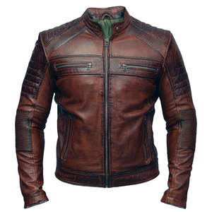 Nuevo diseño de moda Biker chaqueta de bicicleta de cuero de alta calidad diseño de bolsillo chaqueta de bicicleta de cuero - Product Image 4