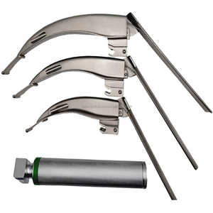 Ensemble de Laryngoscope McCoy réutilisable avec lames à pointe flexible de tailles 1 2 3 et manche moyen certifié CE et marque privée OEM disponible - Product Image 1