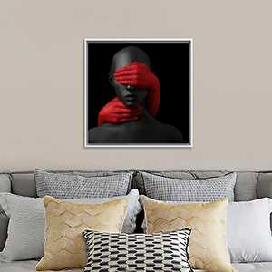 Impression sur toile Portrait de femme moderne : Décoration artistique élégante pour Halloween, TOILE ENCADRÉE BLANCHE - Product Image 1