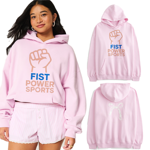 Sudadera con Capucha Clásica Rosa de Talla Grande, Bordada, de Alta Calidad, Mezcla de Algodón y Felpa, con Bolsillo Tipo Canguro, Sin Cordón - Product Image 1