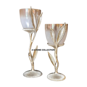 Candelabro DE BODA dorado de 5 brazos, candelabro de Metal grande moderno con mesa rústica votiva de cristal de lujo, centro de mesa impresionante - Product Image 4