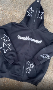 Venta al por mayor de alta calidad 100% algodón Y2K personalizado Zipup Puff estampado 3D espuma polar en blanco hombres Fullzip de gran tamaño con cremallera - Product Image 5