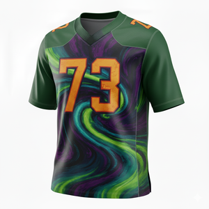 Camisetas de Fútbol Americano Sublimadas Personalizadas de Manga Corta, 100% Poliéster, Transpirables, Antibacterianas, Tallas Grandes, Logotipo Frontal para Equipos - Product Image 1