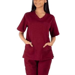 Uniforme de Enfermería Cómodo para Mujer, Conjunto de Uniforme Médico con Cuello en V, Pantalones Jogger Elásticos con Bolsillos Superiores - Product Image 6