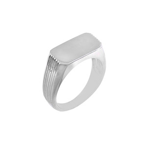 Anillo de sello clásico de plata de ley 925 con base sólida - Product Image 6