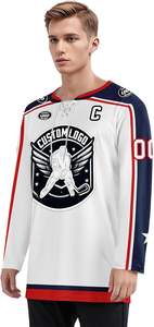 Maillots de hockey sur glace sublimés directs d'usine uniformes extensibles durables respirants conçus sur mesure pour la pratique et les matchs d'équipe - Product Image 5