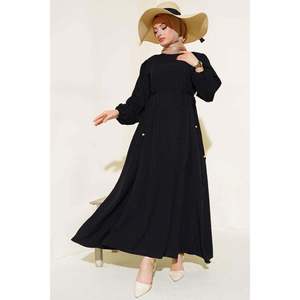 Robe nouée à la taille noire - Product Image 3