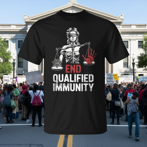 T-shirt promozionale per attivisti per la riforma giurisdizionale e per la fine della giustizia disuguale - Product Image 3