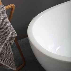 CLARISSA Baignoire ovale autoportante moderne en plastique blanc – Produit de qualité supérieure - Product Image 5