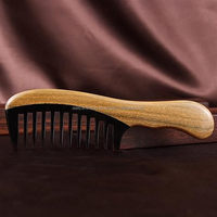 Aaliyan Impex Peignes en corne de buffle sculptés à la main manche en bois accessoire de cheveux pour usage domestique