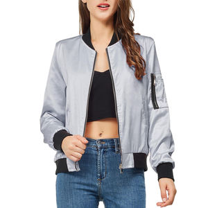 Chaqueta universitaria de satén de poliéster 100% hecha a medida, precio al por mayor, chaqueta universitaria de satén hecha por fabricantes profesionales - Product Image 1