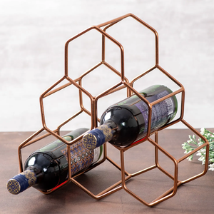 Porte-vin en métal de style industriel, support de rangement minimaliste robuste pour les amateurs de vin, collectionneurs, disponible en prix de gros - Product Image 4