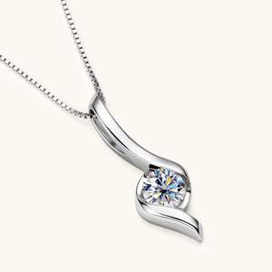 Collar de Plata de Ley 925 colgante de cadena infinita D Color VVS1 collar joyería para el Día DE LA MADRE esposa novia - Product Image 3