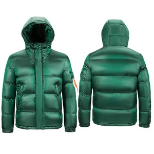 Chaqueta de burbujas de nailon personalizada de alta calidad, chaquetas acolchadas con capucha extraíbles brillantes para hombre de invierno - Product Image 5