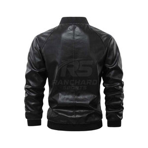 Chaqueta Bomber de Cuero, Elegante, Cómoda, Informal, a la Moda, Chaqueta Bomber de Cuero de Moda, Suave, Moderna, para Uso Diario - Product Image 2