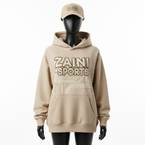 Sweat à capuche en polaire surdimensionné pour femmes 320 GSM Coton doux Polyester Couleur beige Logo brodé personnalisé Pullover Basics Hoodie pour femmes - Product Image 1